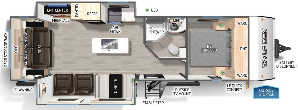 View 2024 Forest River Cherokee Wolf Den Black Label 274WKBL complete specs and manufacturer brochures