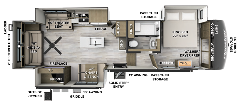 View 2024 Forest River Flagstaff Classic F372RL complete specs and manufacturer brochures