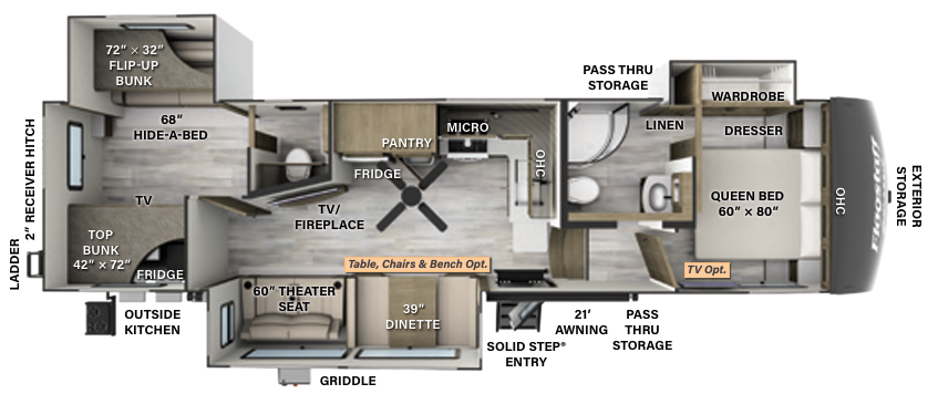 View 2024 Forest River Flagstaff Classic F373BH complete specs and manufacturer brochures