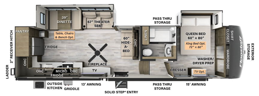 View 2024 Forest River Flagstaff Classic F376RK complete specs and manufacturer brochures