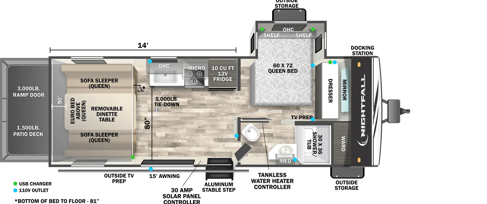 View 2024 Forest River Nightfall 21N complete specs and manufacturer brochures