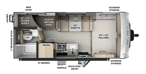 View 2024 Forest River Rockwood Geo Pro G19BH complete specs and manufacturer brochures
