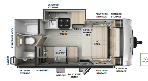 View 2024 Forest River Rockwood Geo Pro G19FDS complete specs and manufacturer brochures