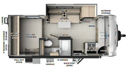 View 2024 Forest River Rockwood Geo Pro G20FKS complete specs and manufacturer brochures