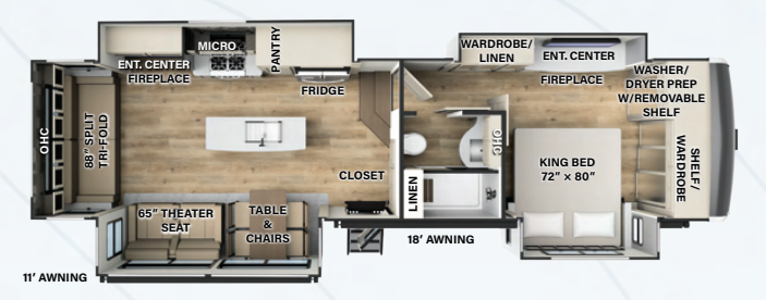 View 2024 Forest River Rockwood Luxury R380RL complete specs and manufacturer brochures