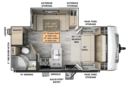 View 2024 Forest River Rockwood Mini Lite 2104S complete specs and manufacturer brochures