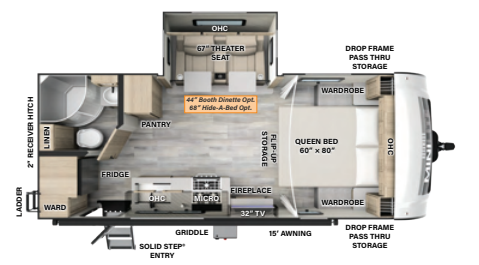View 2024 Forest River Rockwood Mini Lite 2205S complete specs and manufacturer brochures