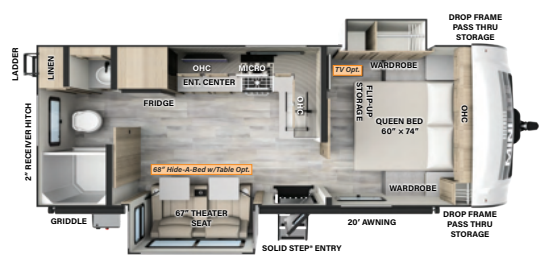 View 2024 Forest River Rockwood Mini Lite 2518S complete specs and manufacturer brochures
