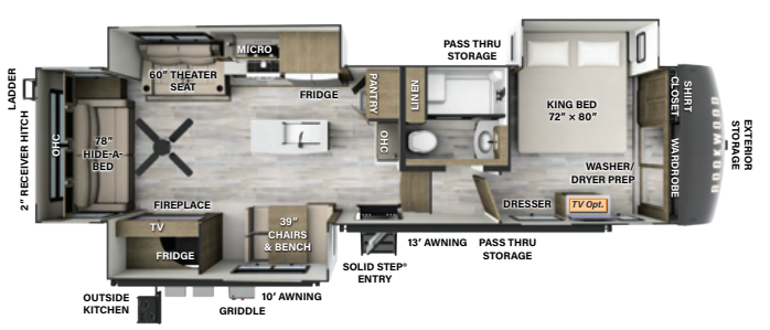 View 2024 Forest River Rockwood Signature R372RL complete specs and manufacturer brochures