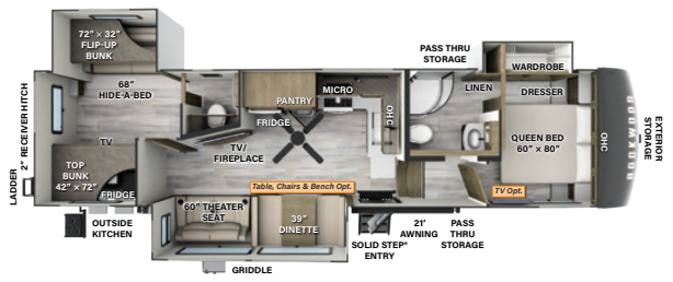 View 2024 Forest River Rockwood Signature R373BH complete specs and manufacturer brochures