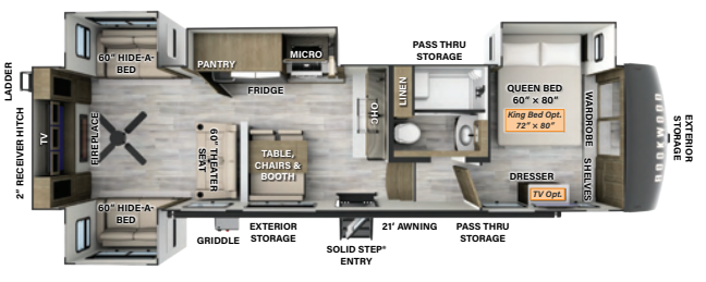 View 2024 Forest River Rockwood Signature R375RL complete specs and manufacturer brochures