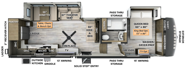 View 2024 Forest River Rockwood Signature R376RK complete specs and manufacturer brochures