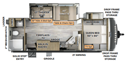 View 2024 Forest River Rockwood Ultra Lite 2606WS complete specs and manufacturer brochures