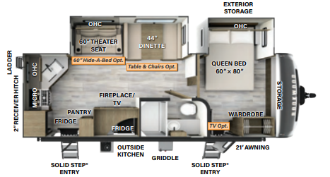 View 2024 Forest River Rockwood Ultra Lite 2614BS complete specs and manufacturer brochures
