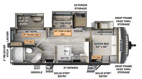 View 2024 Forest River Rockwood Ultra Lite 2616BH complete specs and manufacturer brochures