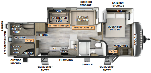 View 2024 Forest River Rockwood Ultra Lite 2911BS complete specs and manufacturer brochures
