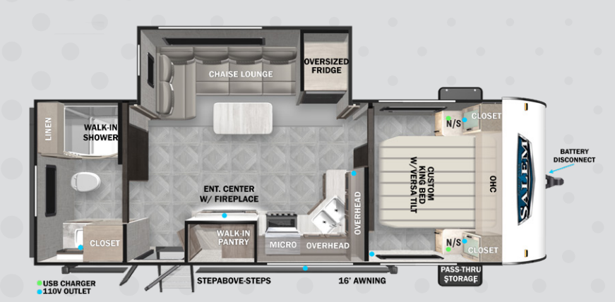 View 2024 Forest River Salem 22RBS complete specs and manufacturer brochures