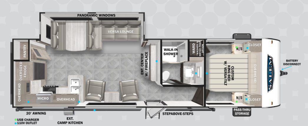 View 2024 Forest River Salem 27RK complete specs and manufacturer brochures