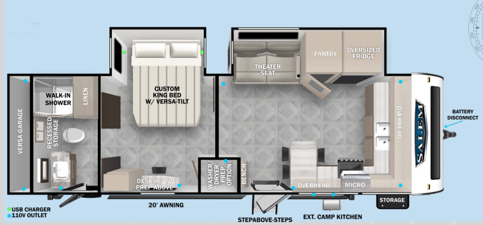 View 2024 Forest River Salem 28FKG complete specs and manufacturer brochures