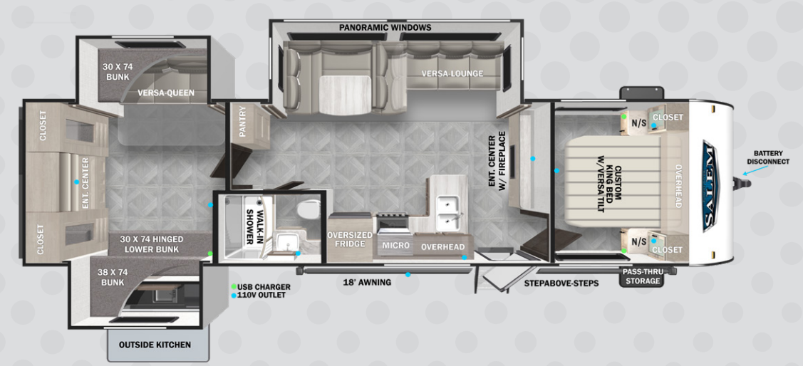 View 2024 Forest River Salem 31KQBTS complete specs and manufacturer brochures