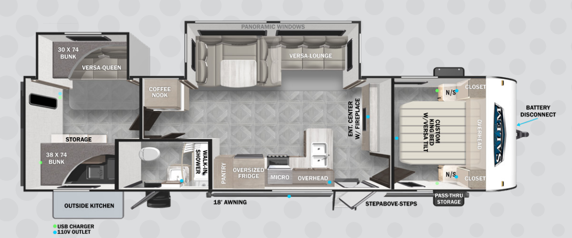 View 2024 Forest River Salem 32BHDS complete specs and manufacturer brochures