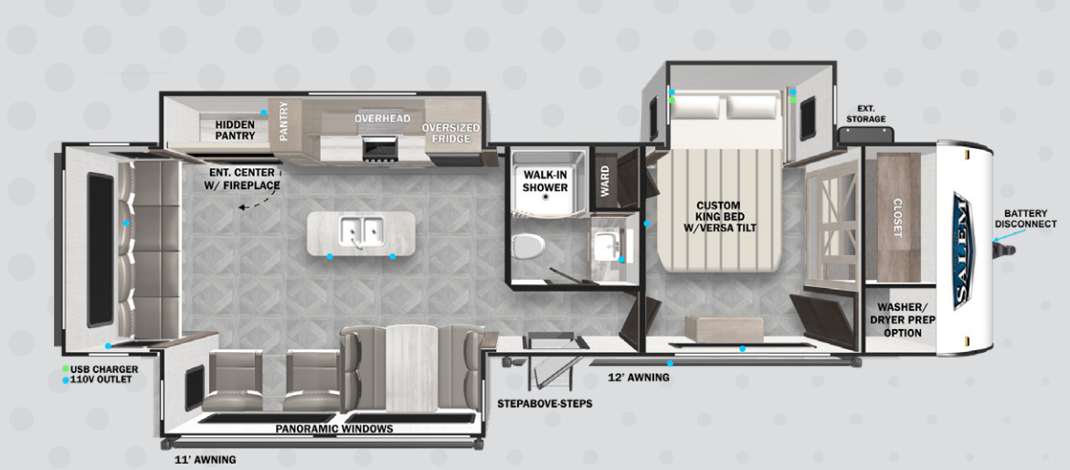 View 2024 Forest River Salem 32RET complete specs and manufacturer brochures