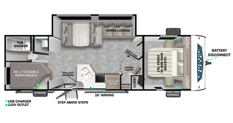 View 2024 Forest River Salem Cruise Lite 26ICE complete specs and manufacturer brochures