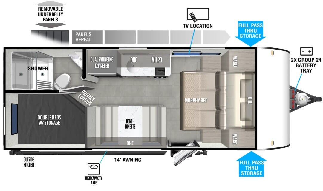 View 2024 Forest River Salem FSX 179DBK complete specs and manufacturer brochures