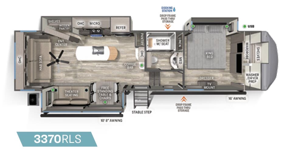 View 2024 Forest River Sierra 3370RLS complete specs and manufacturer brochures