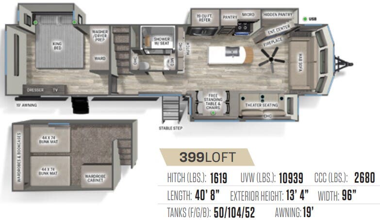 View 2024 Forest River Sierra Destination 399LOFT complete specs and manufacturer brochures