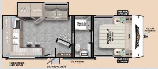 View 2024 Forest River Wildwood 22ERAS complete specs and manufacturer brochures