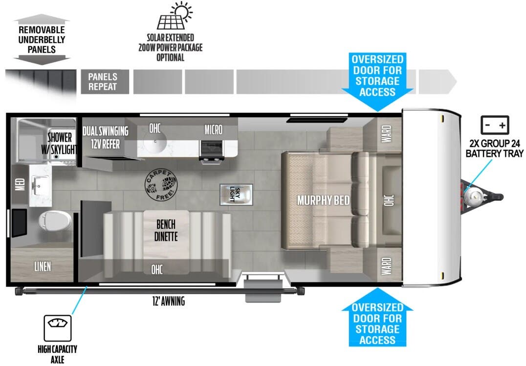 View 2024 Forest River Wildwood FSX 167RBK complete specs and manufacturer brochures