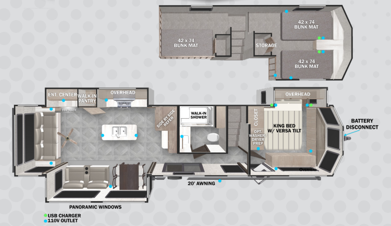 View 2024 Forest River Wildwood Grand Lodge 42DL complete specs and manufacturer brochures