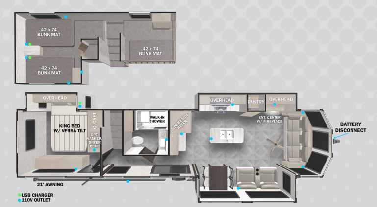 View 2024 Forest River Wildwood Grand Lodge 42FLDL complete specs and manufacturer brochures