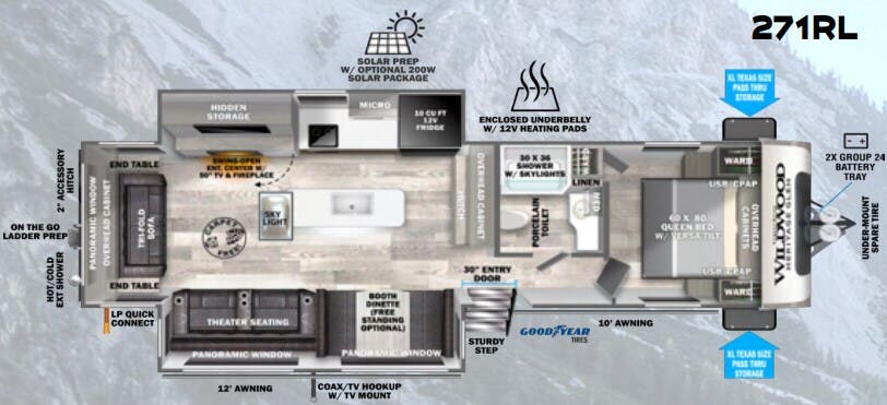 View 2024 Forest River Wildwood Heritage Glen 271RL complete specs and manufacturer brochures