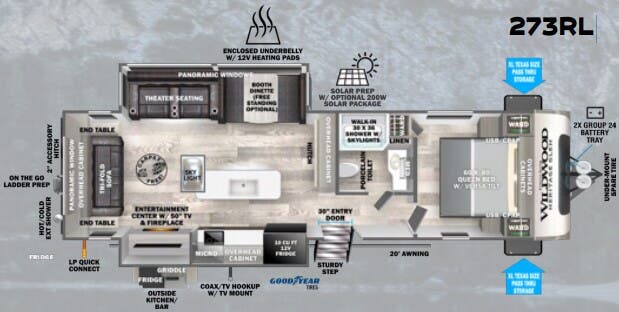 View 2024 Forest River Wildwood Heritage Glen 273RL complete specs and manufacturer brochures