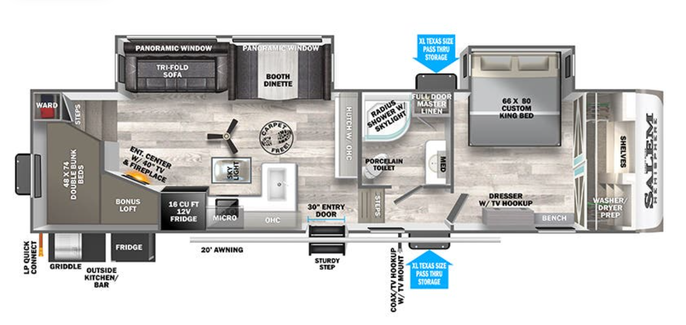 View 2024 Forest River Wildwood Heritage Glen 295BH complete specs and manufacturer brochures