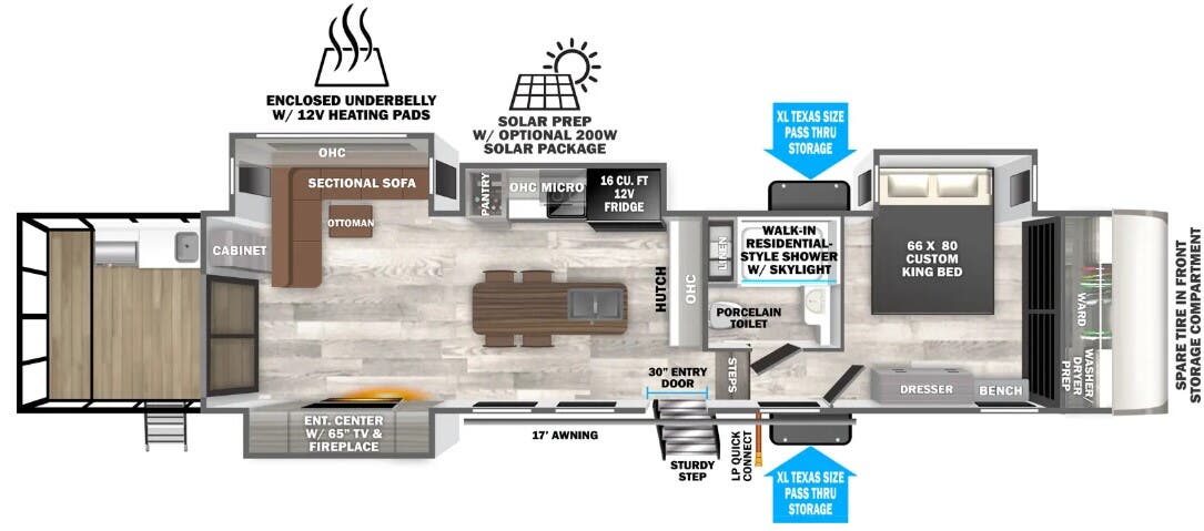 View 2024 Forest River Wildwood Heritage Glen 38VERANDA complete specs and manufacturer brochures