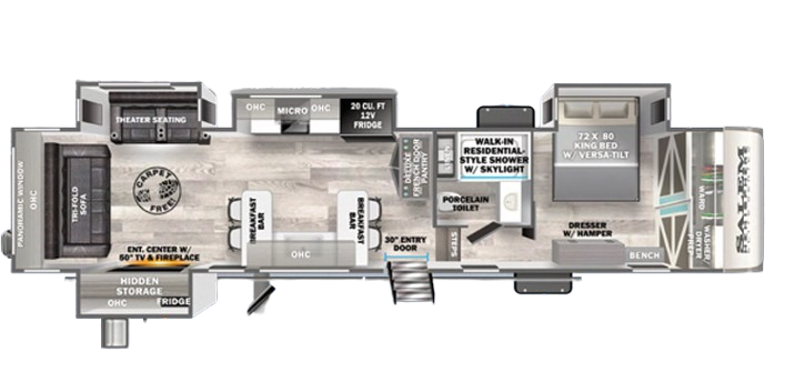 View 2024 Forest River Wildwood Heritage Glen Elite 35RE complete specs and manufacturer brochures
