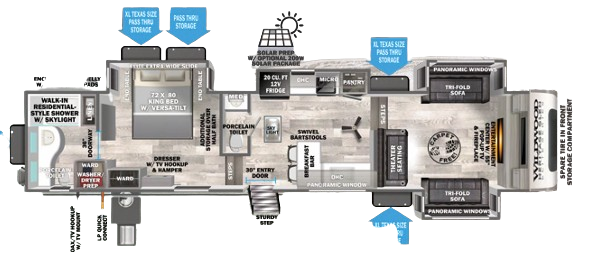 View 2024 Forest River Wildwood Heritage Glen Elite 36FL complete specs and manufacturer brochures