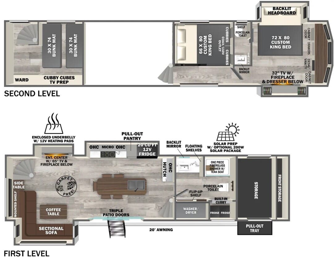 View 2024 Forest River Wildwood Heritage Glen ROOST43 complete specs and manufacturer brochures