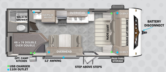 View 2024 Forest River Wildwood X-Lite 19DBXL complete specs and manufacturer brochures