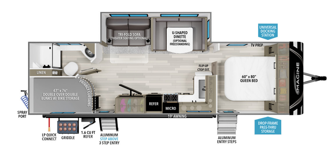 View 2024 Grand Design Imagine 2800BH complete specs and manufacturer brochures