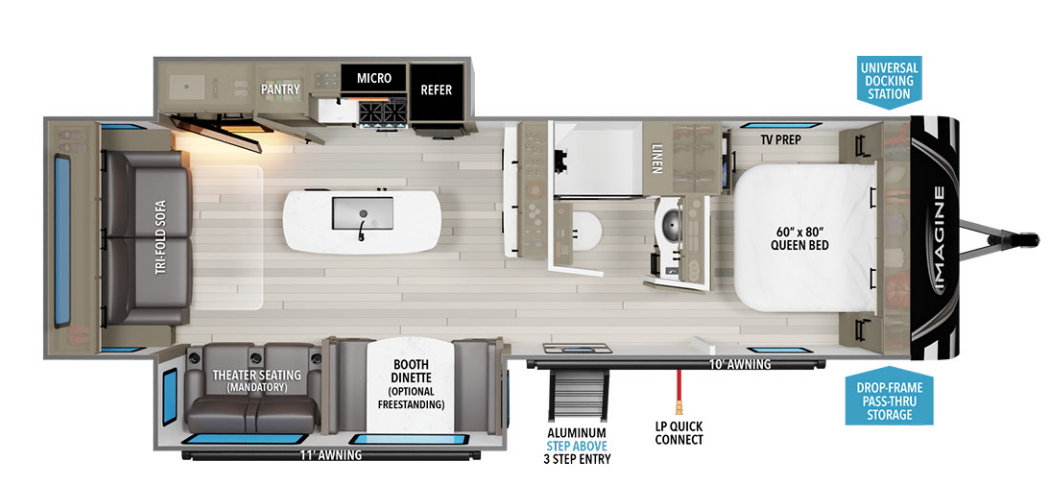 View 2024 Grand Design Imagine 2970RL complete specs and manufacturer brochures