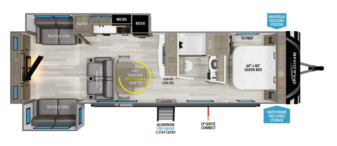 View 2024 Grand Design Imagine 3100RD complete specs and manufacturer brochures