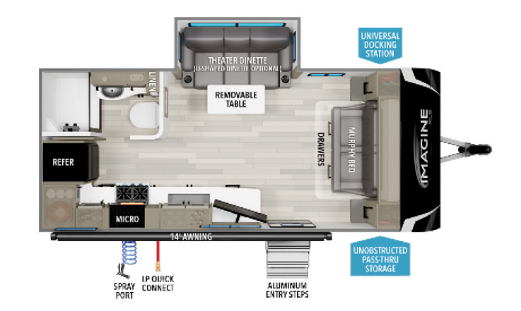 View 2024 Grand Design Imagine XLS 17MKE complete specs and manufacturer brochures