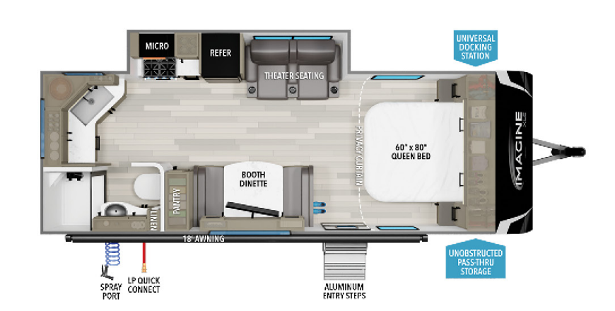 View 2024 Grand Design Imagine XLS 22MLE complete specs and manufacturer brochures
