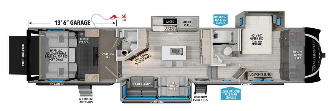 View 2024 Grand Design Momentum 397THS complete specs and manufacturer brochures