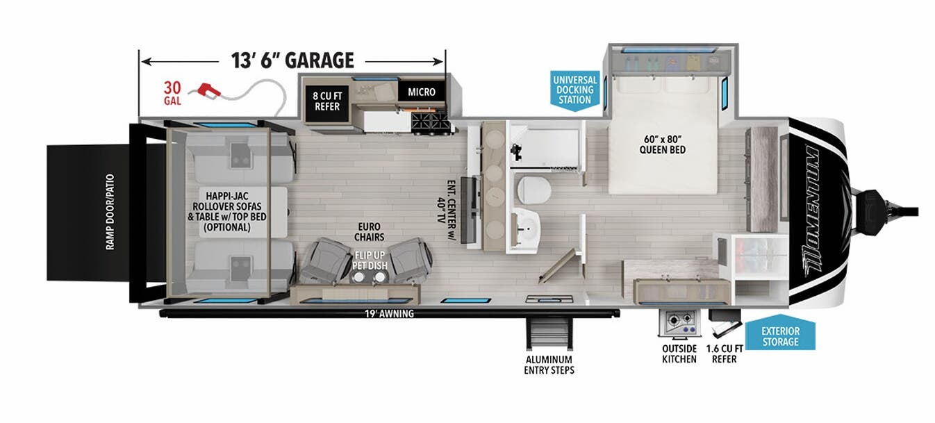 View 2024 Grand Design Momentum G-Class 25G complete specs and manufacturer brochures