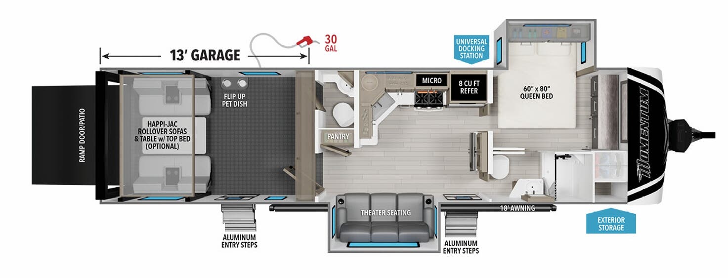 View 2024 Grand Design Momentum G-Class 31G complete specs and manufacturer brochures
